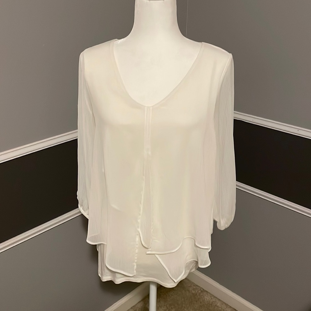 Boho White Flowing Top